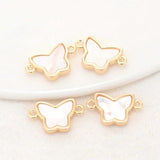 14K Brass Shell Butterfly Connect Charms Necklace Jewelry Making Supplies