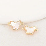 14K Brass Shell Butterfly Connect Charms Necklace Jewelry Making Supplies