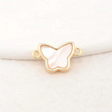 14K Brass Shell Butterfly Connect Charms Necklace Jewelry Making Supplies