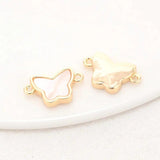 14K Brass Shell Butterfly Connect Charms Necklace Jewelry Making Supplies