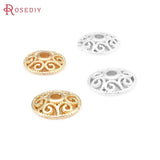 30PCS 6MM 8MM 18K Brass Flower Bead Caps Earrings Making Supplies