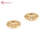 30PCS 6MM 8MM 18K Brass Flower Bead Caps Earrings Making Supplies