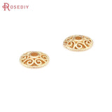 30PCS 6MM 8MM 18K Brass Flower Bead Caps Earrings Making Supplies