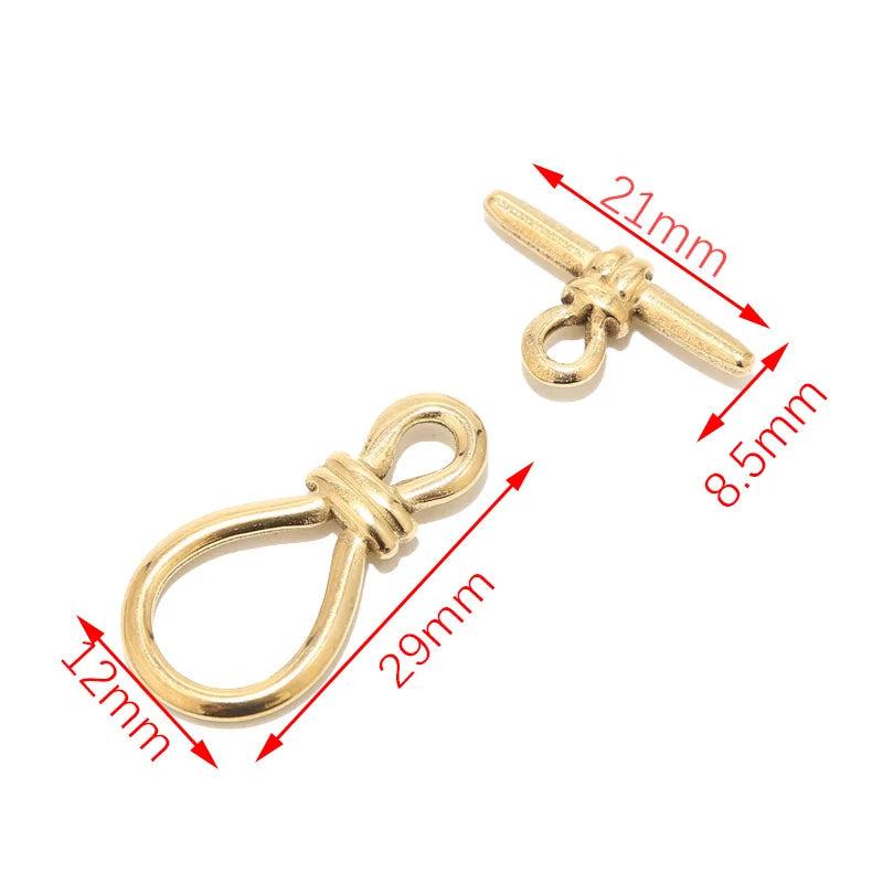 2 Sets Stainless Steel Gourd OT Buckle Bracelet Toggle Clasp DIY Big Size