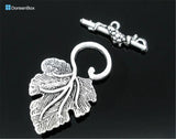 20 Sets Silver Grape Charm Toggle Clasps Findings
