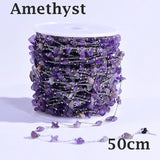 Natural Stones Stainless Steel Gem Beads Chain DIY Charms for Jewelry Making