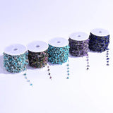 Natural Stones Stainless Steel Gem Beads Chain DIY Charms for Jewelry Making
