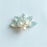 10pcs 31*21mm Pearls Rhinestone Metal Flower DIY Jewelry Accessories