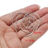 10pcs Stainless Steel Twisted Soldered Rings for DIY Jewelry 30/50mm