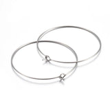 100Pcs Stainless Steel Big Circle Earrings Wire Hoops for DIY Earring Dangle