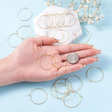 100Pcs Stainless Steel Big Circle Earrings Wire Hoops for DIY Earring Dangle