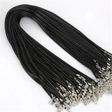 30 Pcs 2mm Faux Leather Cord Necklaces with Lobster Clasp DIY Findings