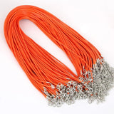 30 Pcs 2mm Faux Leather Cord Necklaces with Lobster Clasp DIY Findings