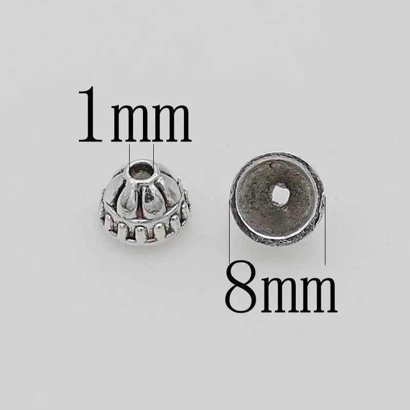 100pcs Ethnic Antique Silver Tassel Cap Charms DIY Jewelry Findings
