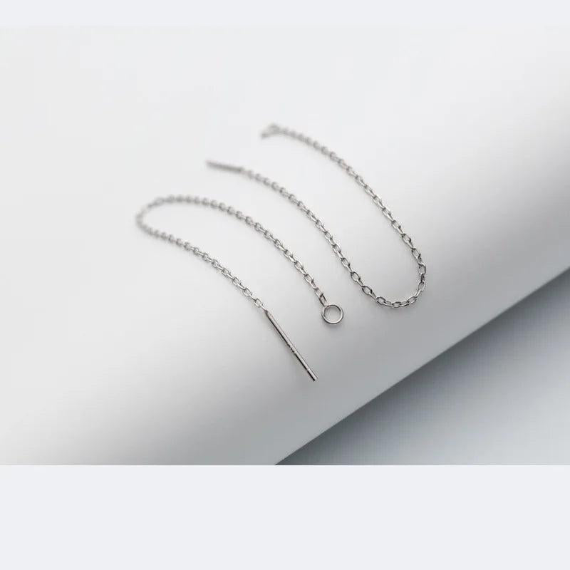 2pcs 925 Silver Dangle Earring Chain for DIY Jewelry Making