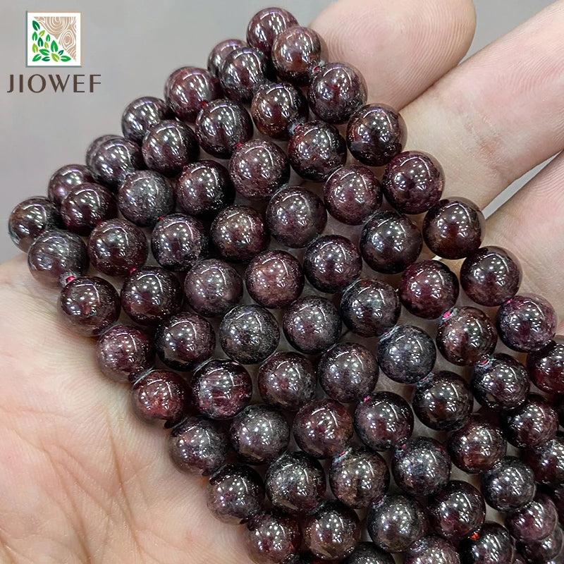 Natural Wine Red Garnet Stone Round Beads for Jewelry Making
