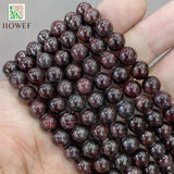 Natural Wine Red Garnet Stone Round Beads for Jewelry Making