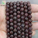 Natural Wine Red Garnet Stone Round Beads for Jewelry Making
