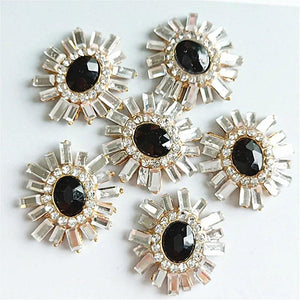 10Pcs 22*23mm Metal Rhinestone Buttons Sewing Decorative DIY Jewelry