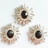 10Pcs 22*23mm Metal Rhinestone Buttons Sewing Decorative DIY Jewelry