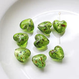 14x15mm Foil Love Glass Beads for DIY Jewelry 5pcs