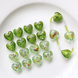 14x15mm Foil Love Glass Beads for DIY Jewelry 5pcs