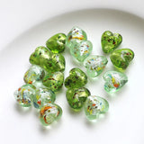 14x15mm Foil Love Glass Beads for DIY Jewelry 5pcs