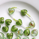 14x15mm Foil Love Glass Beads for DIY Jewelry 5pcs