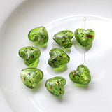 14x15mm Foil Love Glass Beads for DIY Jewelry 5pcs