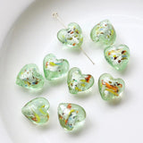 14x15mm Foil Love Glass Beads for DIY Jewelry 5pcs