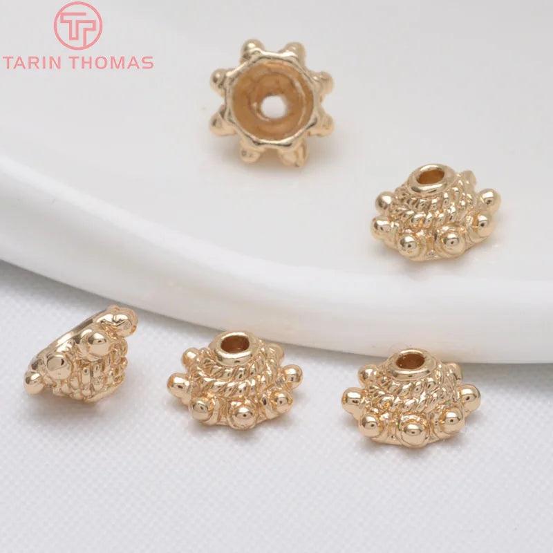 10PCS 8MM Hole 1.5MM Brass Bead Caps Tassel Caps