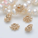 10PCS 8MM Hole 1.5MM Brass Bead Caps Tassel Caps