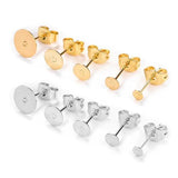 50pcs Stainless Steel Earring Studs with Plug Findings for DIY Jewelry