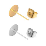 50pcs Stainless Steel Earring Studs with Plug Findings for DIY Jewelry