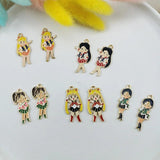 10pcs Sailor Girl Moon Charms Pendant DIY Jewelry Making