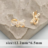 MC51 18k Plated Copper Zircon Charms DIY Earrings 6pcs/lot