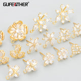 MC51 18k Plated Copper Zircon Charms DIY Earrings 6pcs/lot