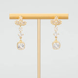 MC51 18k Plated Copper Zircon Charms DIY Earrings 6pcs/lot