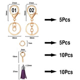 30 Pcs Key Chain Rings Tassel Keychain Hardware For DIY Crafts Jewelry