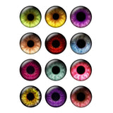 12 Pairs Blythe Doll Pupil Eyes Chips 14mm Thin Glass Eye for Jewelry Making