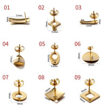 20Pcs Stainless Steel Earring Studs Base Pins for DIY Jewelry Making