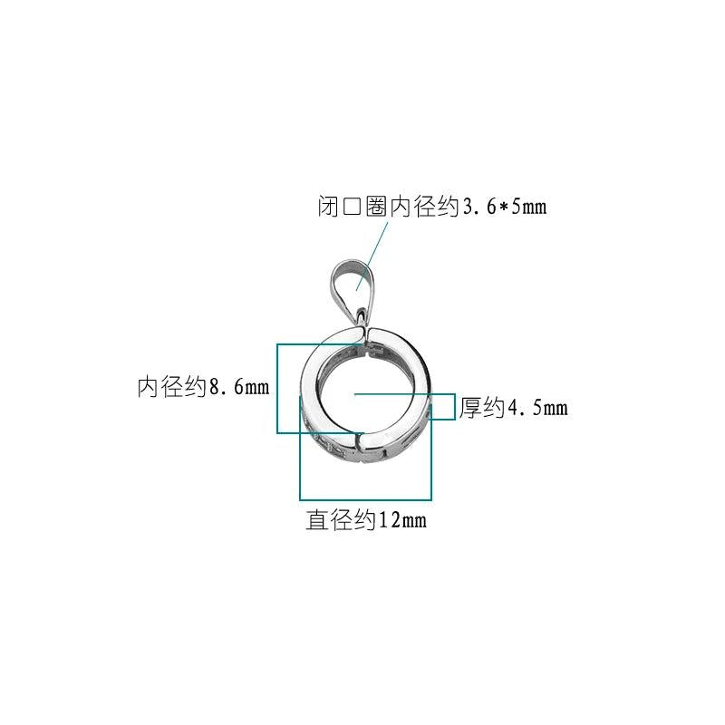 925 Silver Jadeite Wax Amber Pendant Necklace Seed Buckle Clip