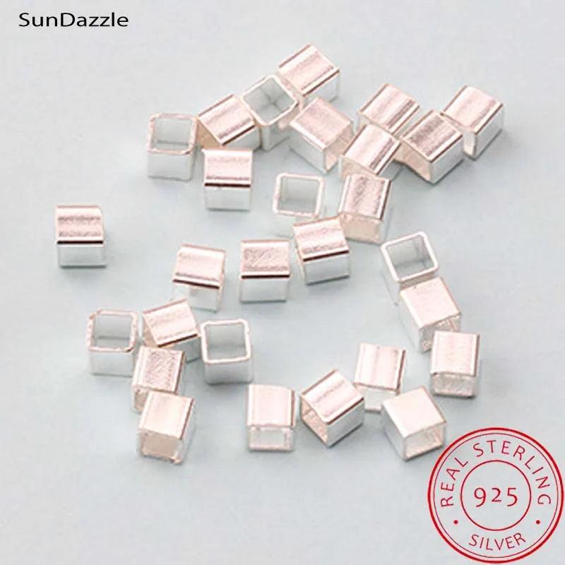 20pcs 925 Sterling Silver Crimp End Beads Jewelry Making Findings