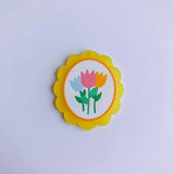 Resin Flower Eardrop Necklace Charms 6pcs