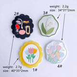 Resin Flower Eardrop Necklace Charms 6pcs