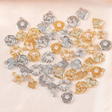 18k Plated Copper Metal Charms with Zircons, 10pcs/lot