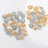 18k Plated Copper Metal Charms with Zircons, 10pcs/lot