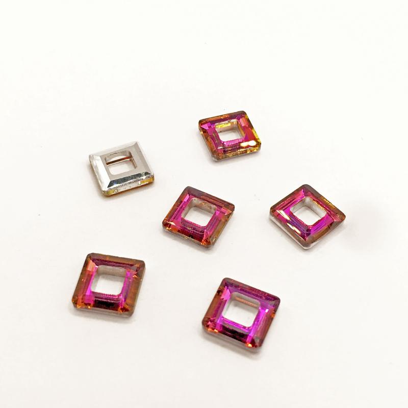 30Pcs 10mm Crystal Square Glass Cube Beads for DIY Earring Necklace