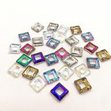30Pcs 10mm Crystal Square Glass Cube Beads for DIY Earring Necklace