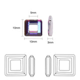 30Pcs 10mm Crystal Square Glass Cube Beads for DIY Earring Necklace